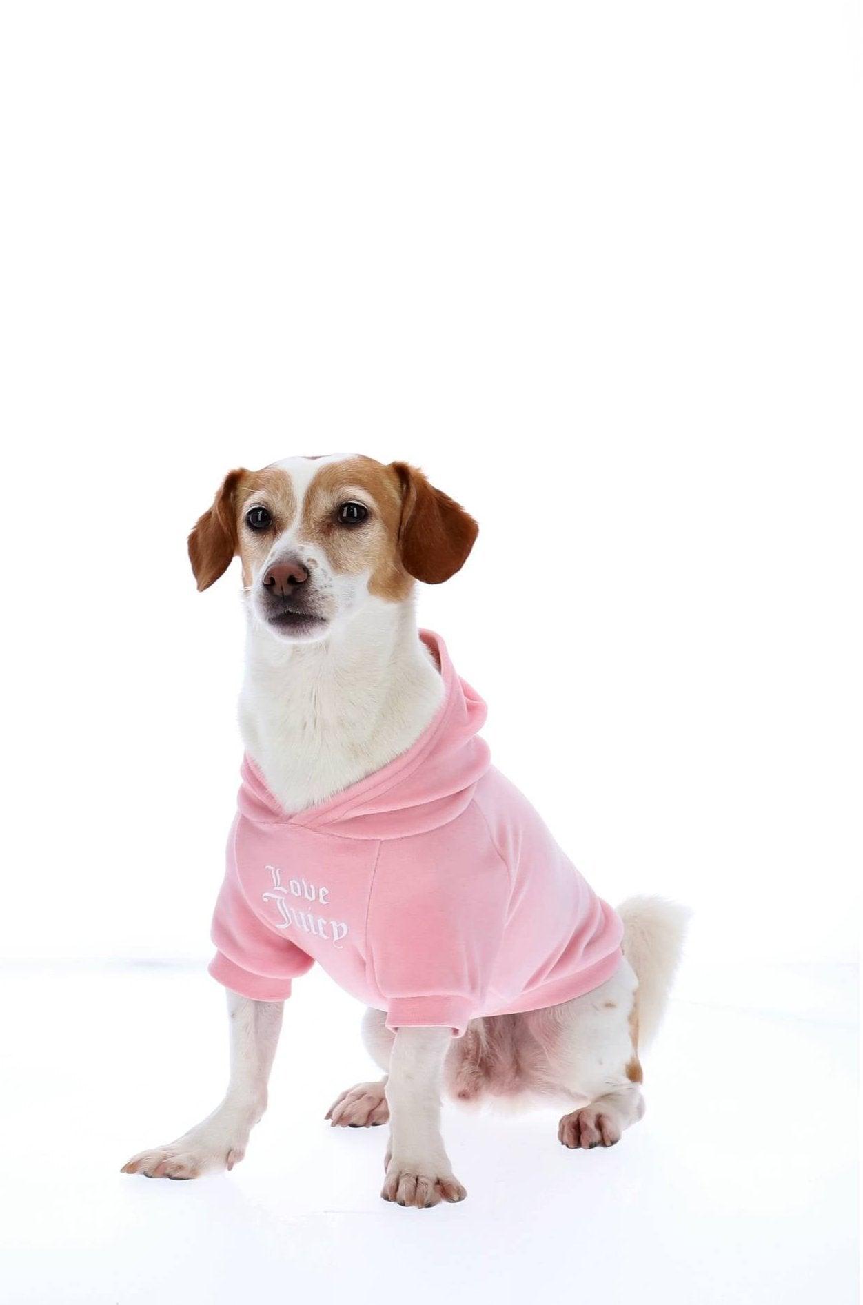 Hooded Fur Faux Pet ピンク フード付き 犬用コート JuicyCouture Jacket Couture Juicy - 犬服・アクセサリー