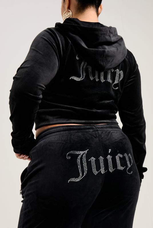 Black Velour Diamante Tracksuit Bottom Juicy Couture Croatia