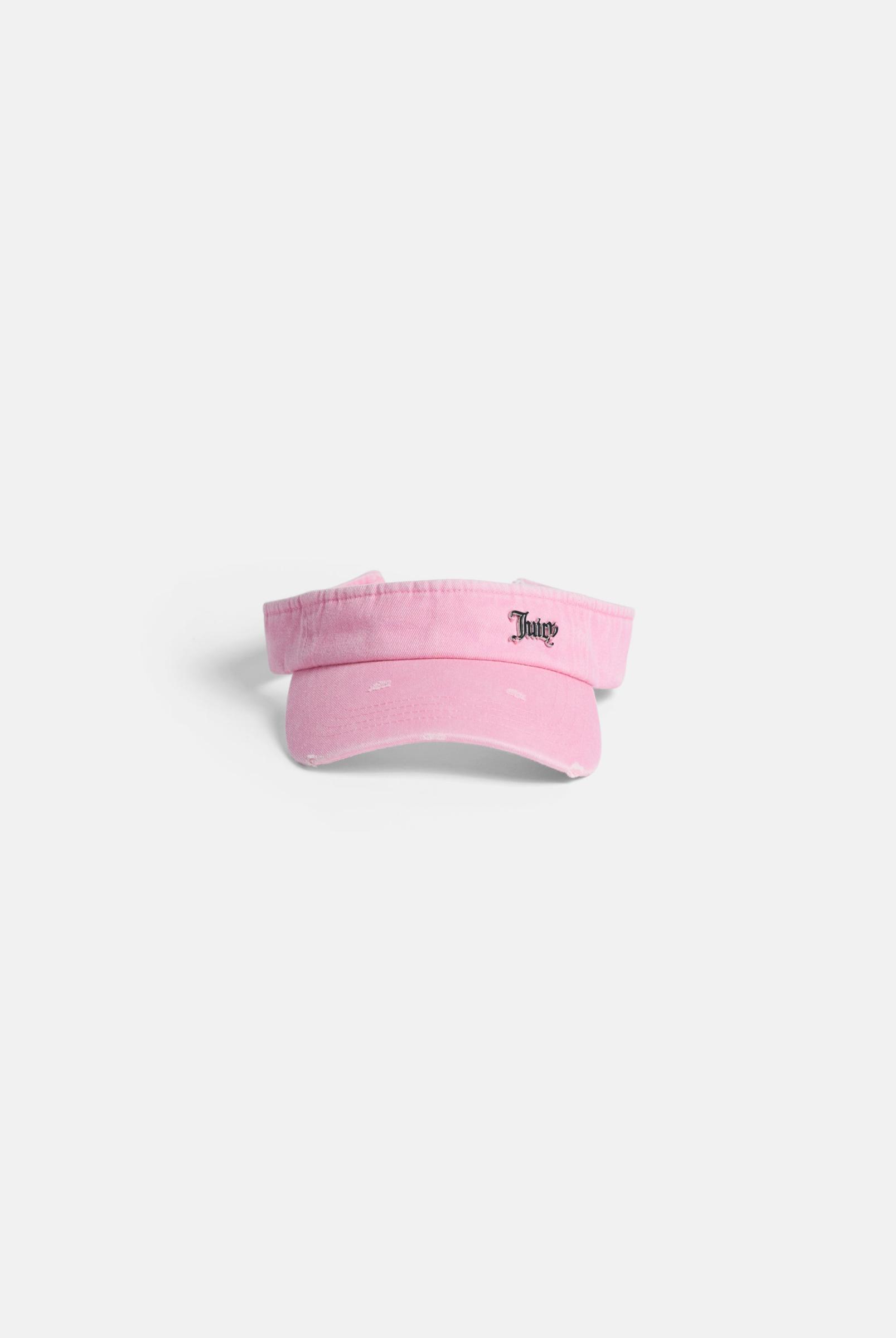 Pink Distressed Cotton Denim Visor | Juicy Couture France