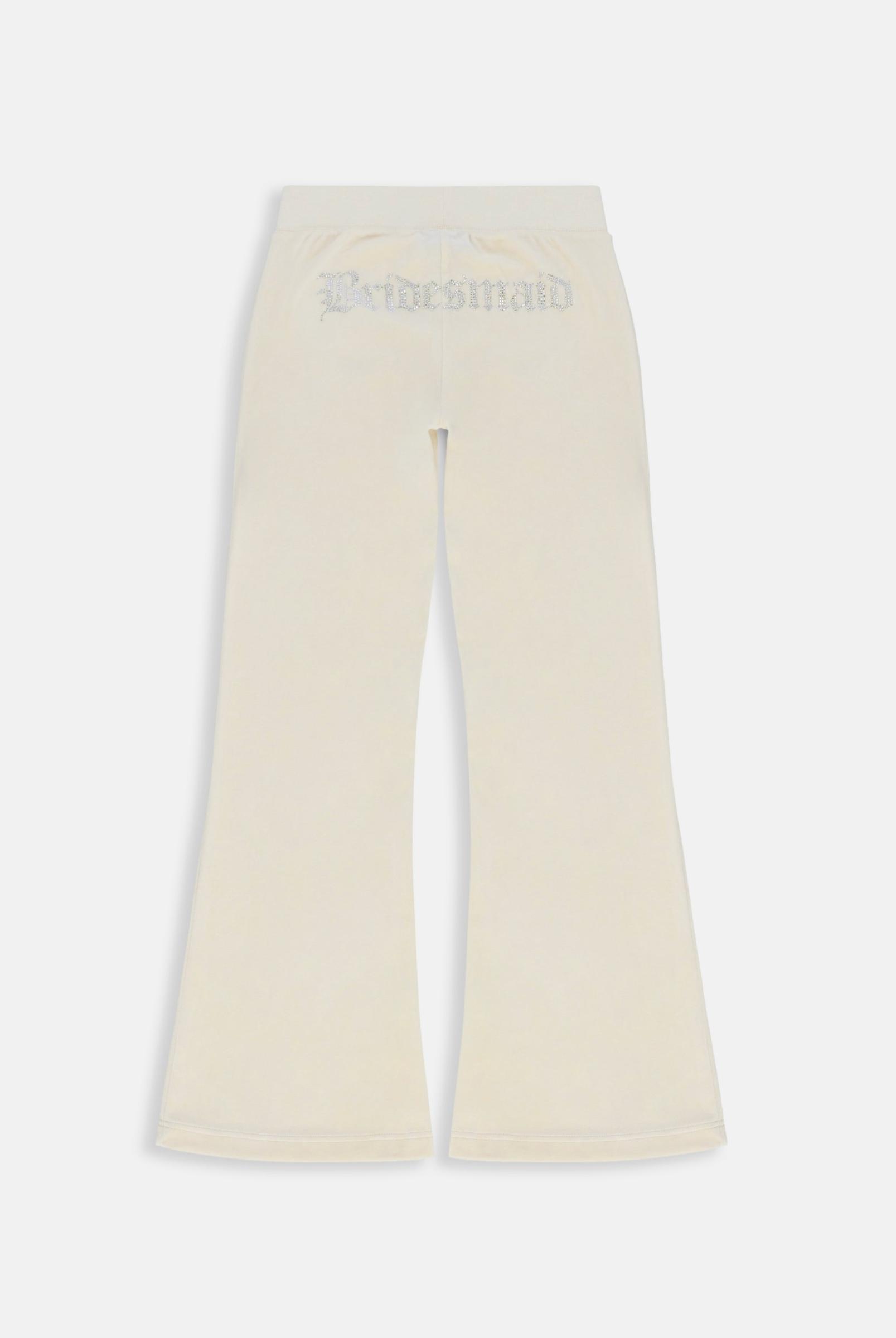 Marshmallow Bridesmaid Classic Velour Low Rise Track Pants
