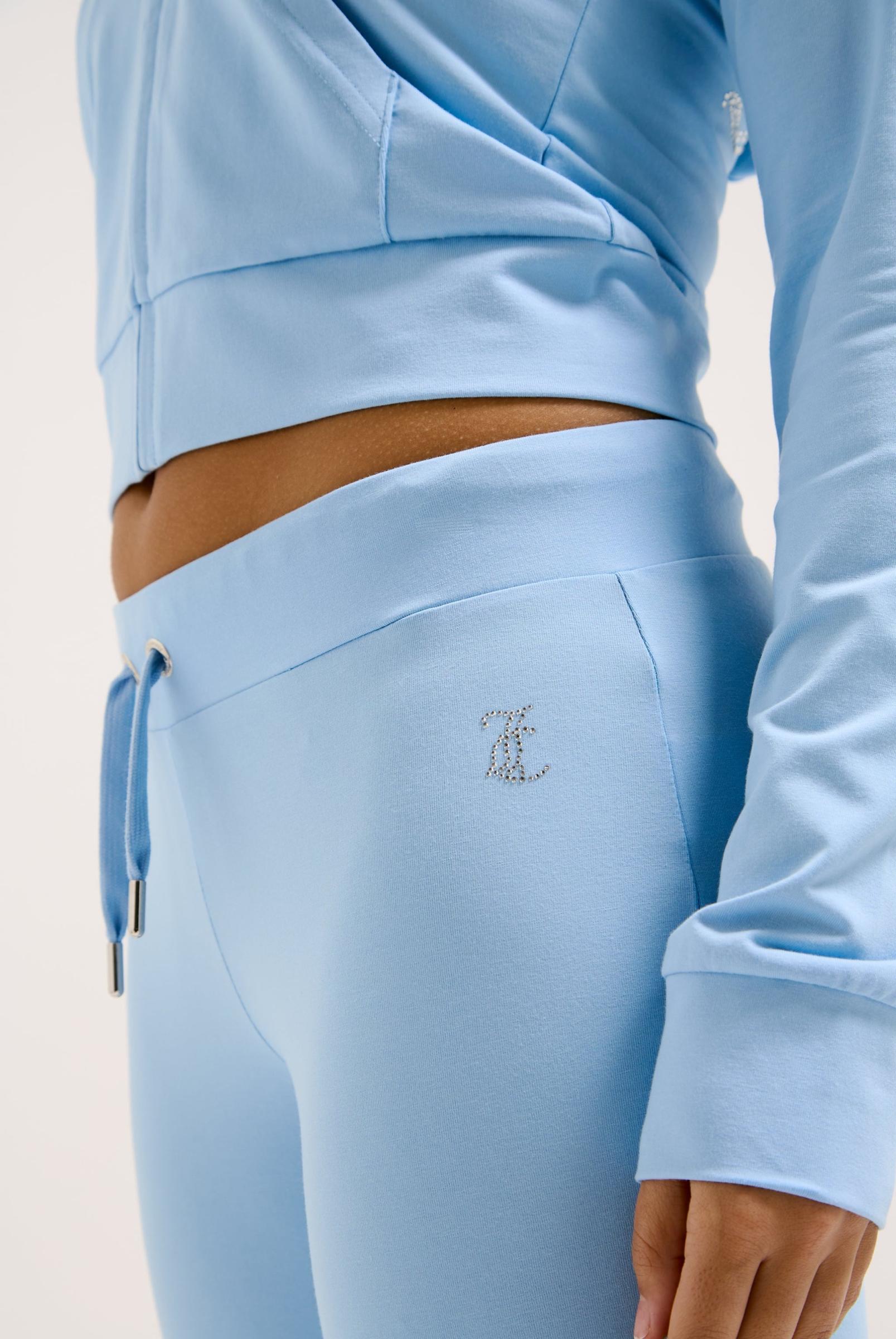 JUICY COUTURE ジューシークチュール トラックパンツ 水色 Powder Blue Low Rise Luxury Jersey Diamanté Track Pant