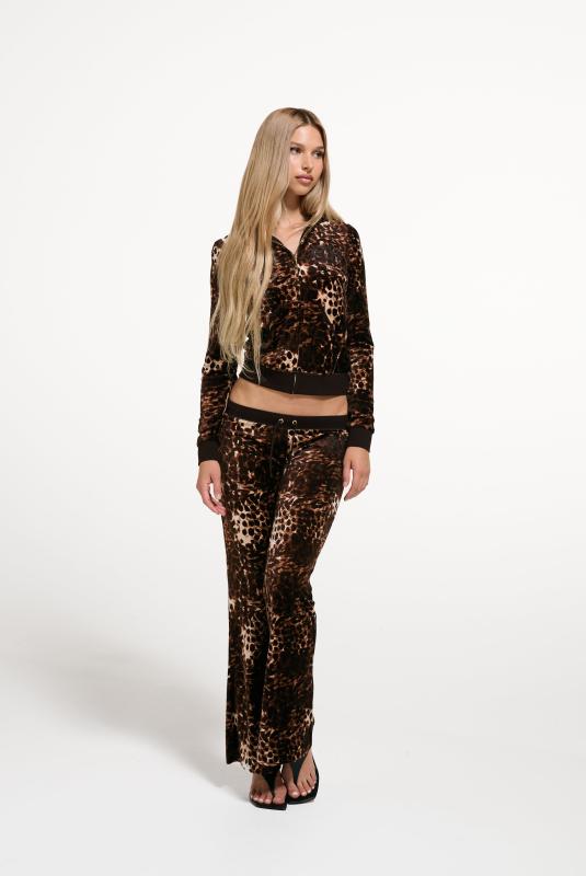 Java Leopard Print Puff Sleeve Bamboo Velour Hoodie | Juicy