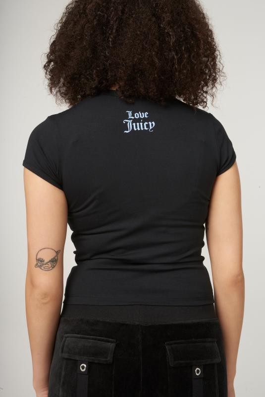 The Icons | Black 'have No Fear' Baby Tee | Juicy Couture