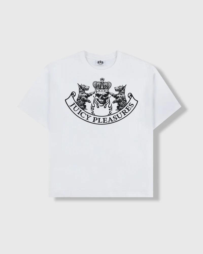 juicy By Pleasures' White Skull Crest T-shirt | Juicy Couture France