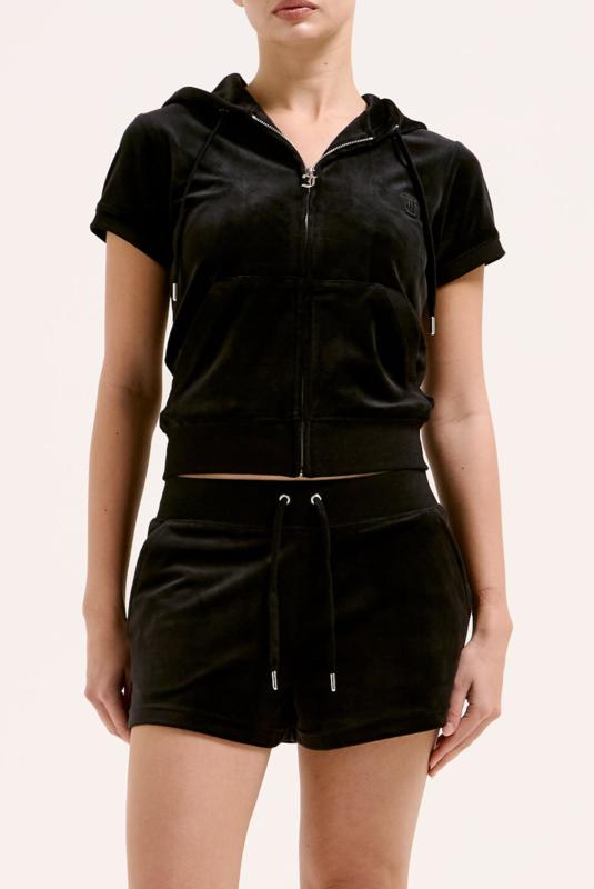 Black Classic Velour Track Short With Back Pocket | Juicy Couture  Netherlands