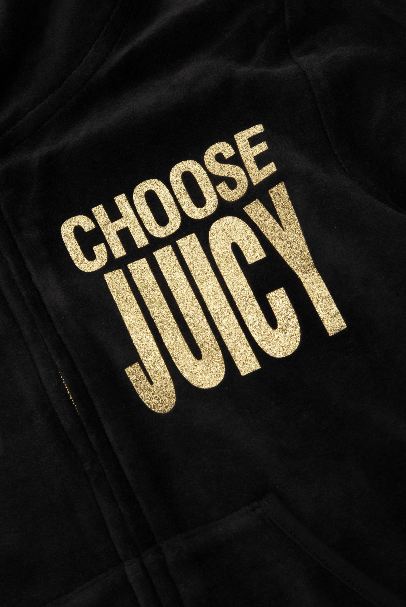 Black Choose Juicy Bamboo Velour Heritage Hoodie | Juicy