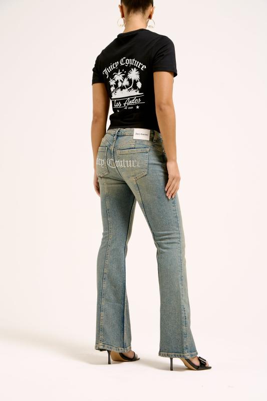 JUICY COUTURE 関税込 ディアマンテ クロス ジーンズ Vintage Wash Diamante Denim Flared Jeans | Juicy Couture Poland