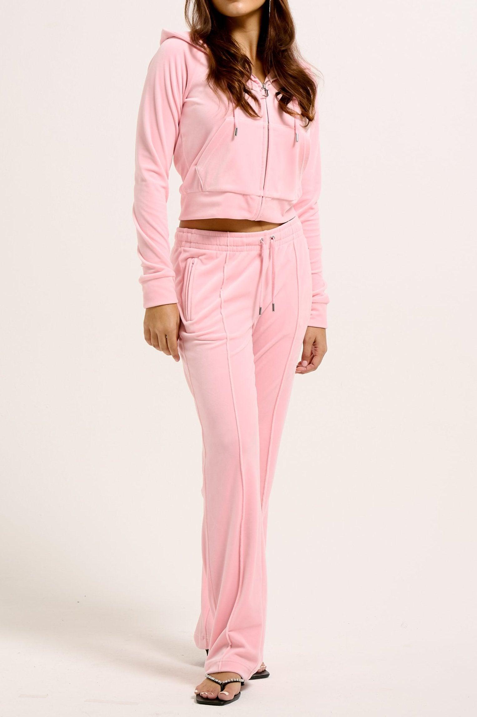 juicy Juicy Pink Velour Diamante Tracksuit Bottom | Juicy Couture Portugal