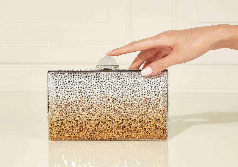 Skylar Crystal Caviar Gradient Golden | Judith Leiber Hong Kong Couture ...