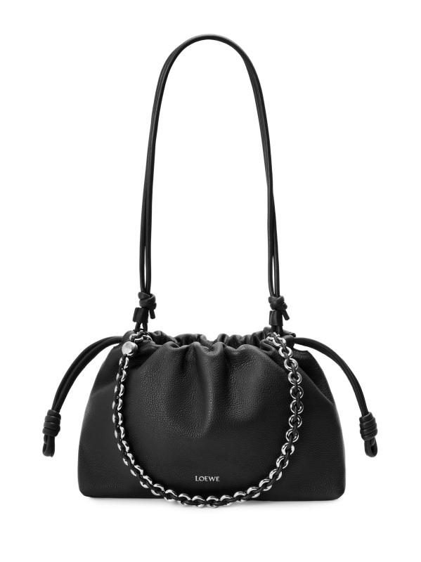 #6: حقيبة يد متوسطة الحجم من جلد الفلامنكو - أسود