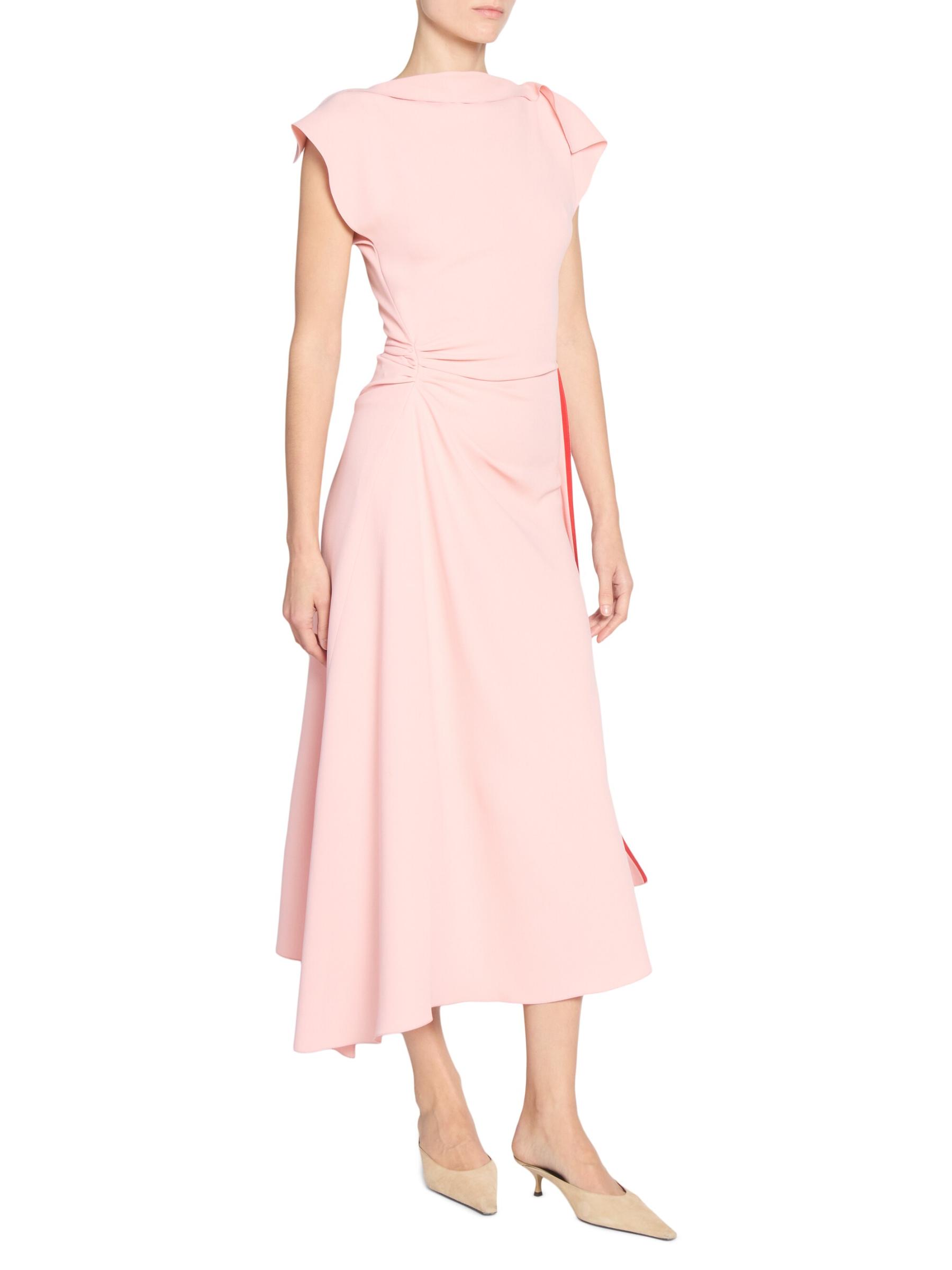 【直営・関税送料込】ラムレザーアシンメトリック ミディドレス Victoria Beckham - ギャザー・アシンメトリック・ミディドレス