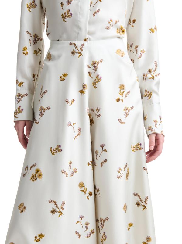 #4: تنورة متوسطة الطول من الحرير بنقشة الزهور من فاردا - المكاديميا