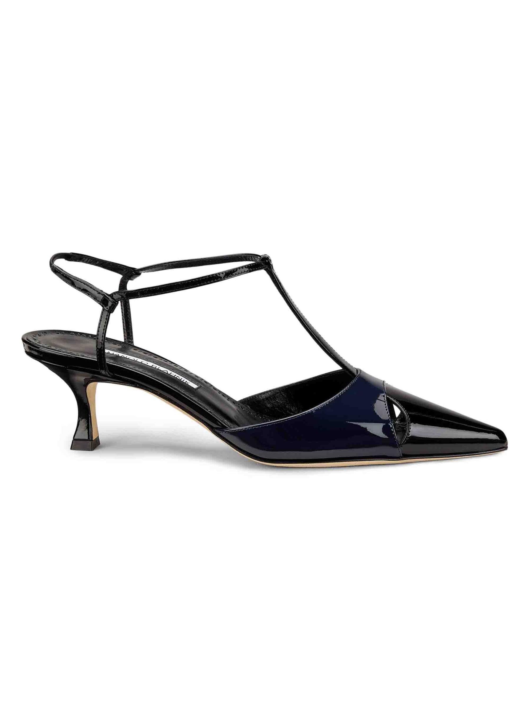 Manolo Blahnik - トゥルギモド50MMレザーTストラップパンプス