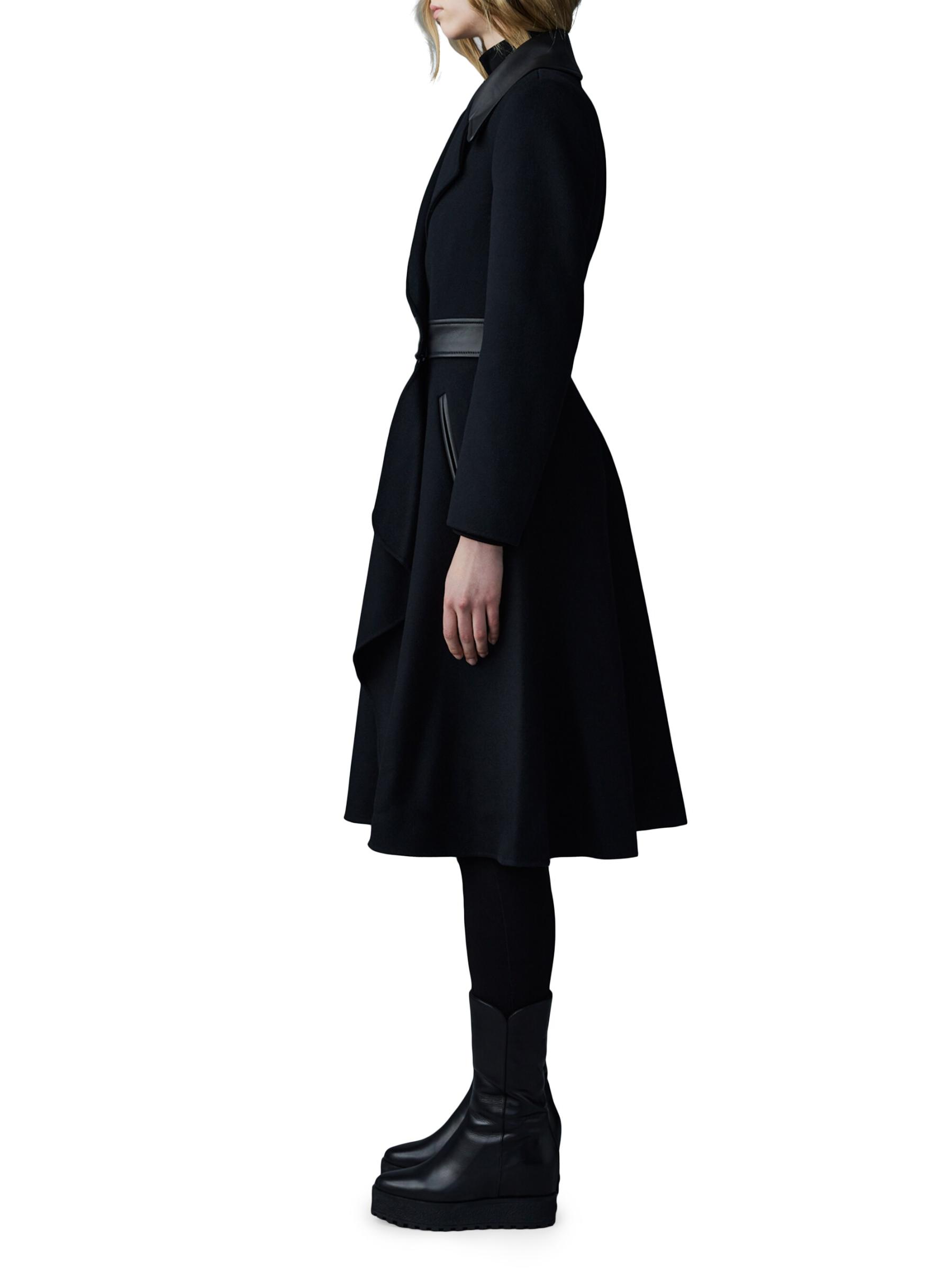 ■Mackage■マッカージュ■ローズウール＆レザーコート■2Way■ Mackage - ローズウール＆レザーコート をオンライン購入 | Saks