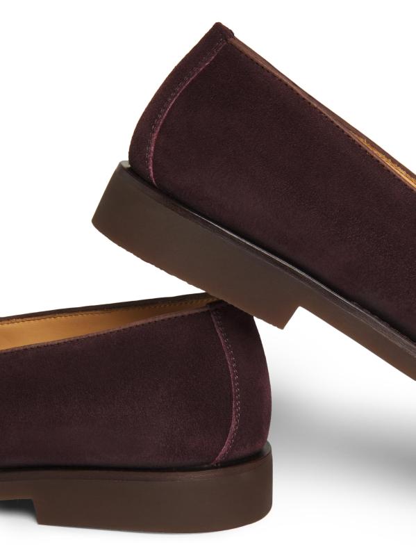 #5: حذاء لوفر من الجلد المدبوغ بخياطة علوية - عنابي اللون