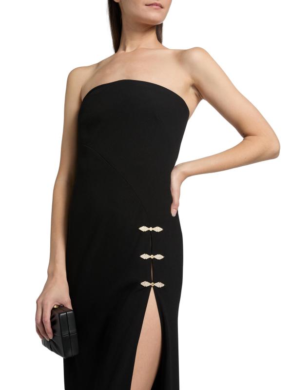 #5: فستان سوزا ماكسي بدون حمالات - أسود