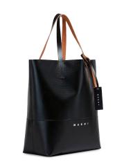 MARNI トライヘッカロコトトハック SHMQ0037Q5P5769 ZO955 Marni - トライベッカ レザートリミング ロゴ トートバッグ を