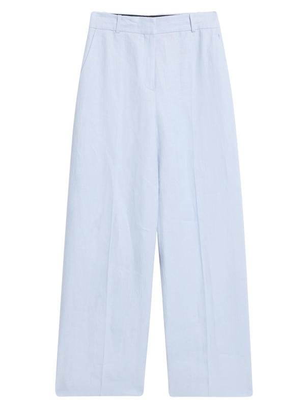 بنطال سوهو لينن من التويل ذو الساق المستقيمة