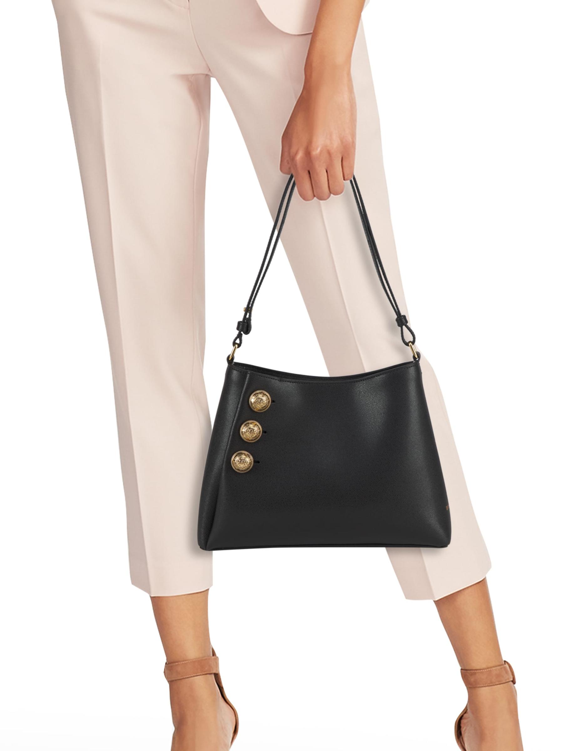【関税＆送料込み】Balmain Embleme Shoulder Bag Balmain Embleme Shoulder Bag in Grained Leather - Bergdorf
