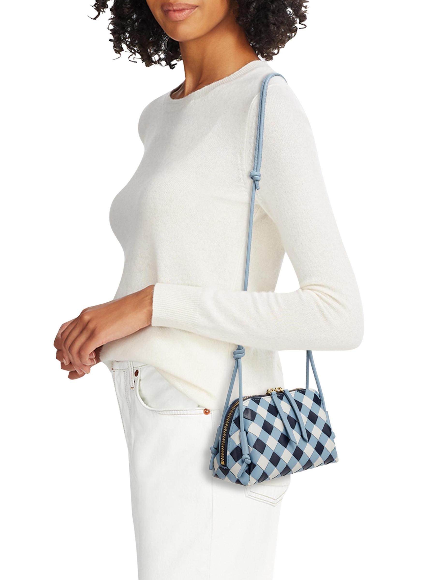 Bottega Veneta - 市松模様の革製コンサート・ポーチ を