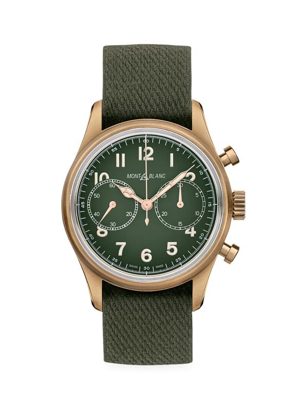 1858 Limited Edition Stainless Steel 
Leather Strap Automatic Chronograph Watch