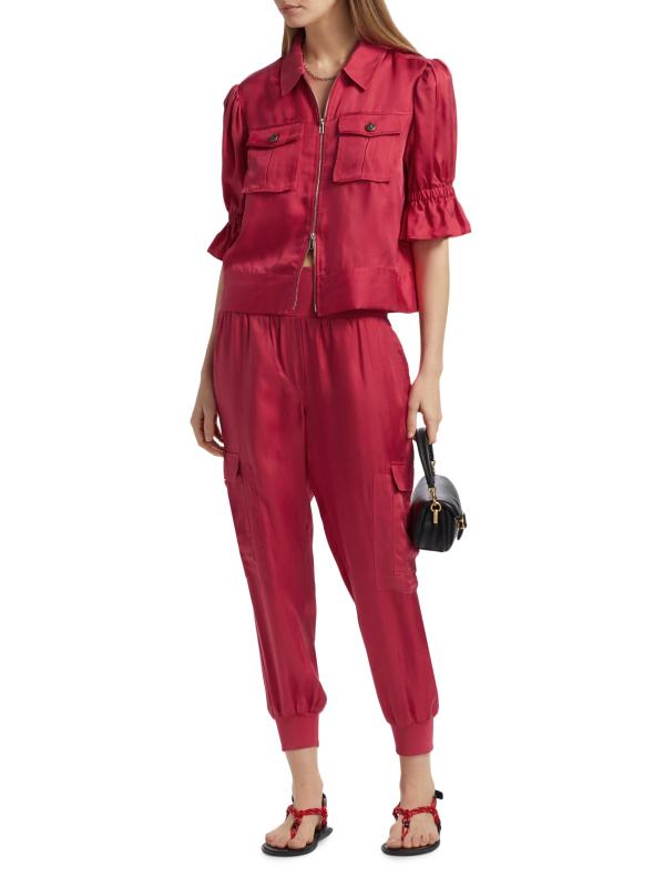 #7: بنطال جايلز تويل للشحن - القرمزي الوردي