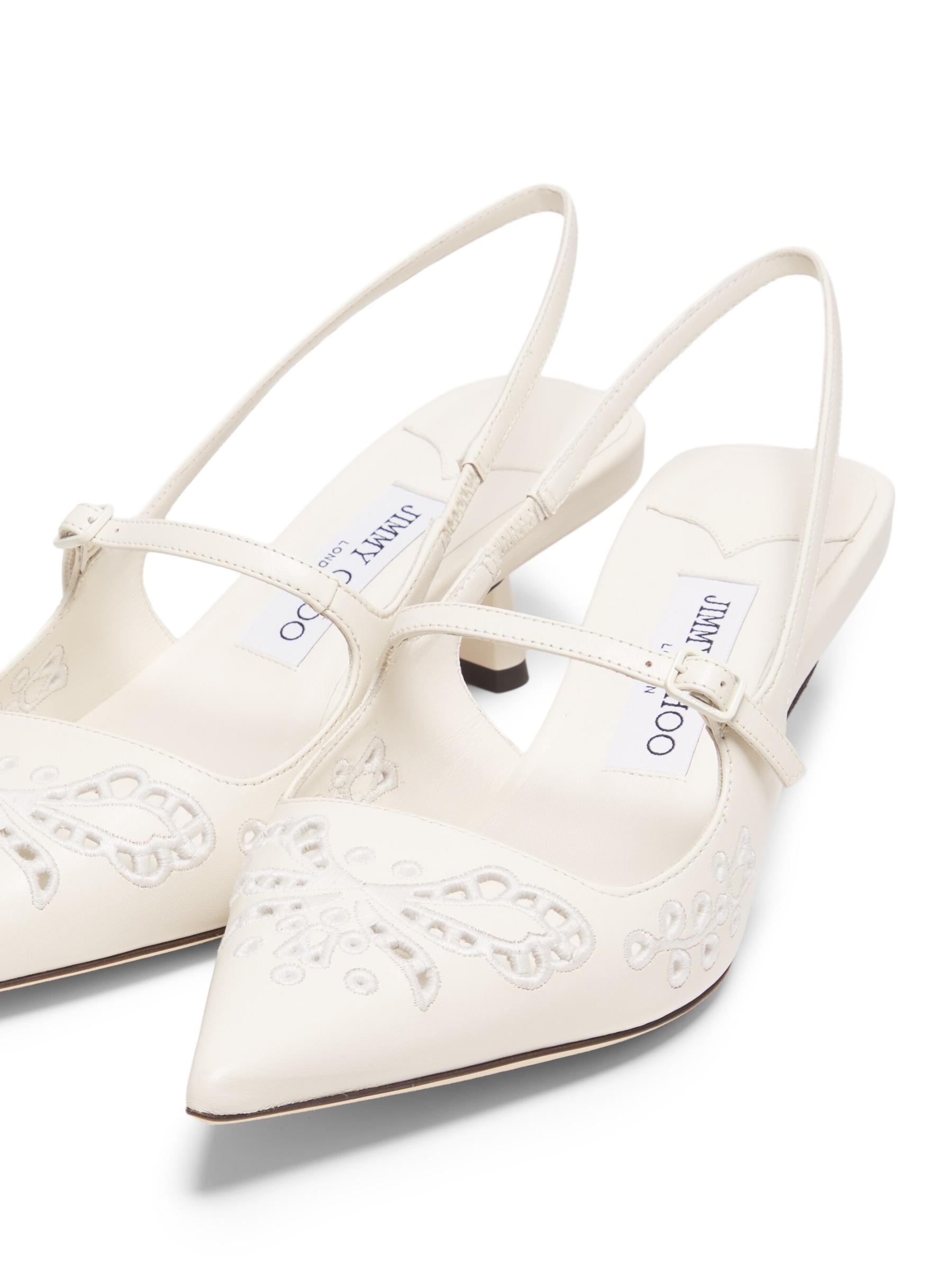 Jimmy Choo - ディディ45MMレザー刺繍スリングバックパンプス を