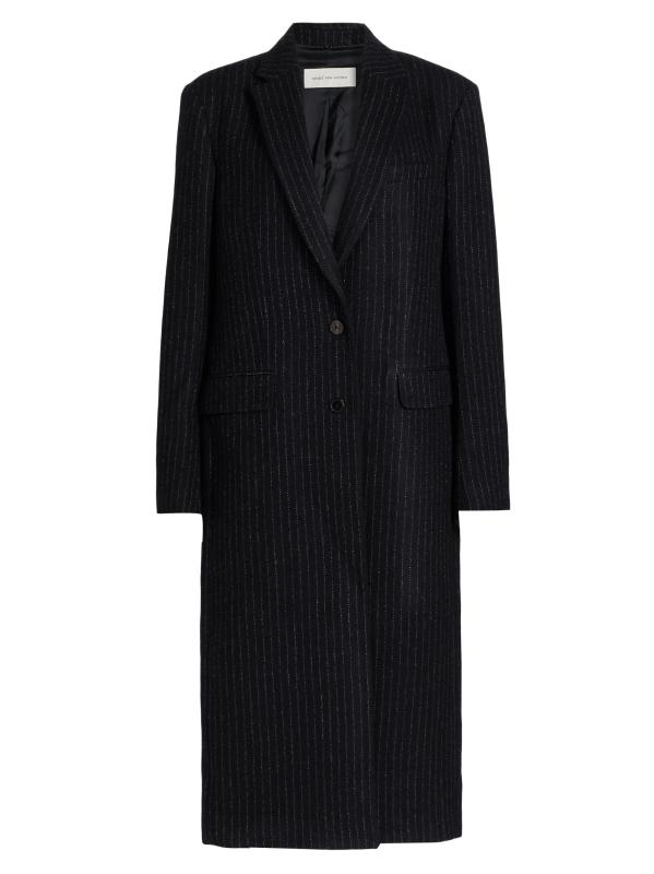 PinstripedWool Single-Breasted Coat