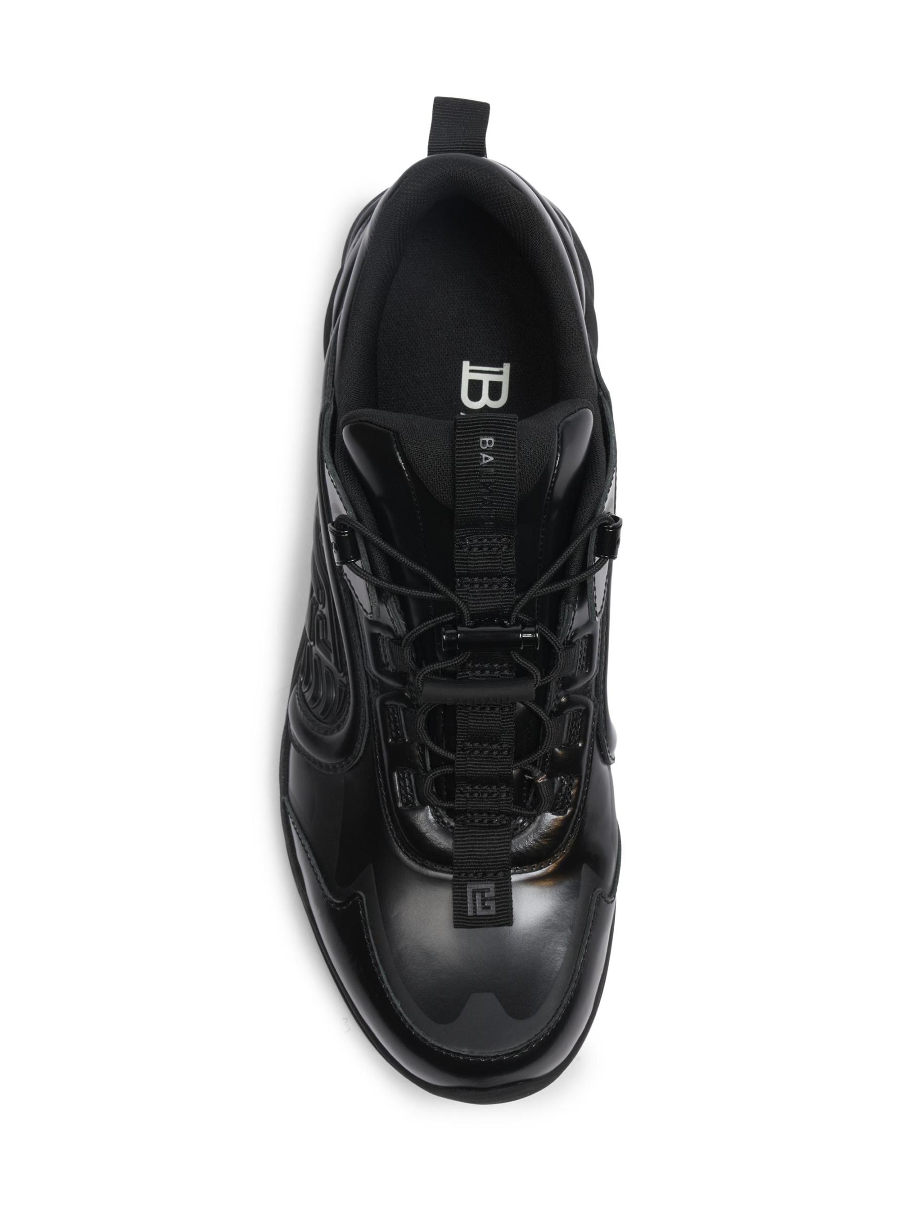 Shop Balmain - Cosmic Dust Faux Glazed Leather Sneakers Shop Balmain - Cosmic Dust Faux Glazed Leather Sneakers