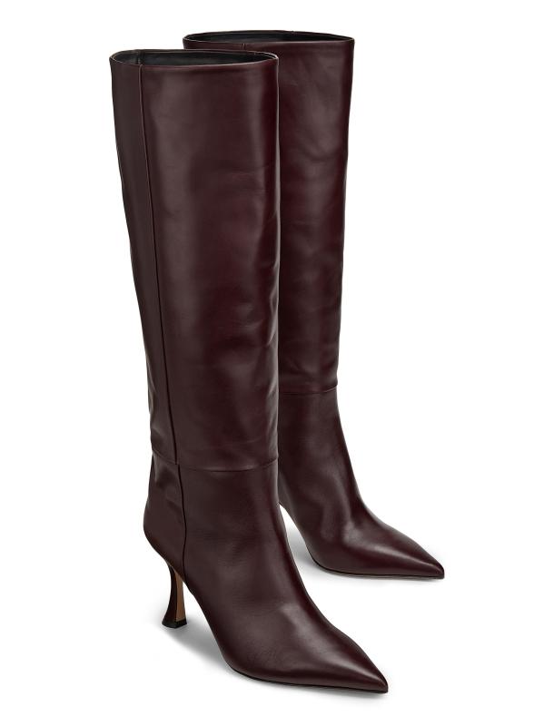 #2: أحذية الركبة الجلدية Chloe 60 مم - ورنيش الكرز