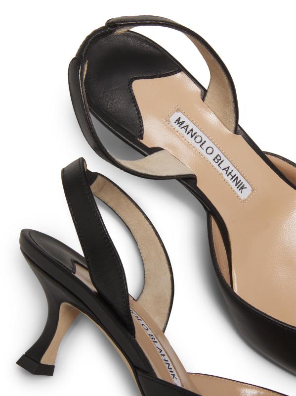 #6: مضخات سلينج باك الجلدية من كارولين 50 مم - أسود