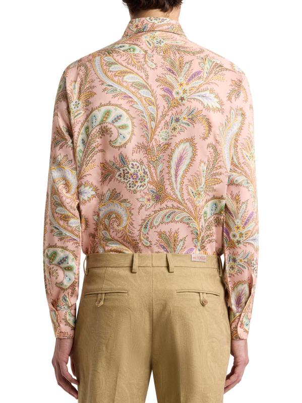 #4: قميص بيزلي من القطن بأزرار أمامية - طباعة على بيزلي