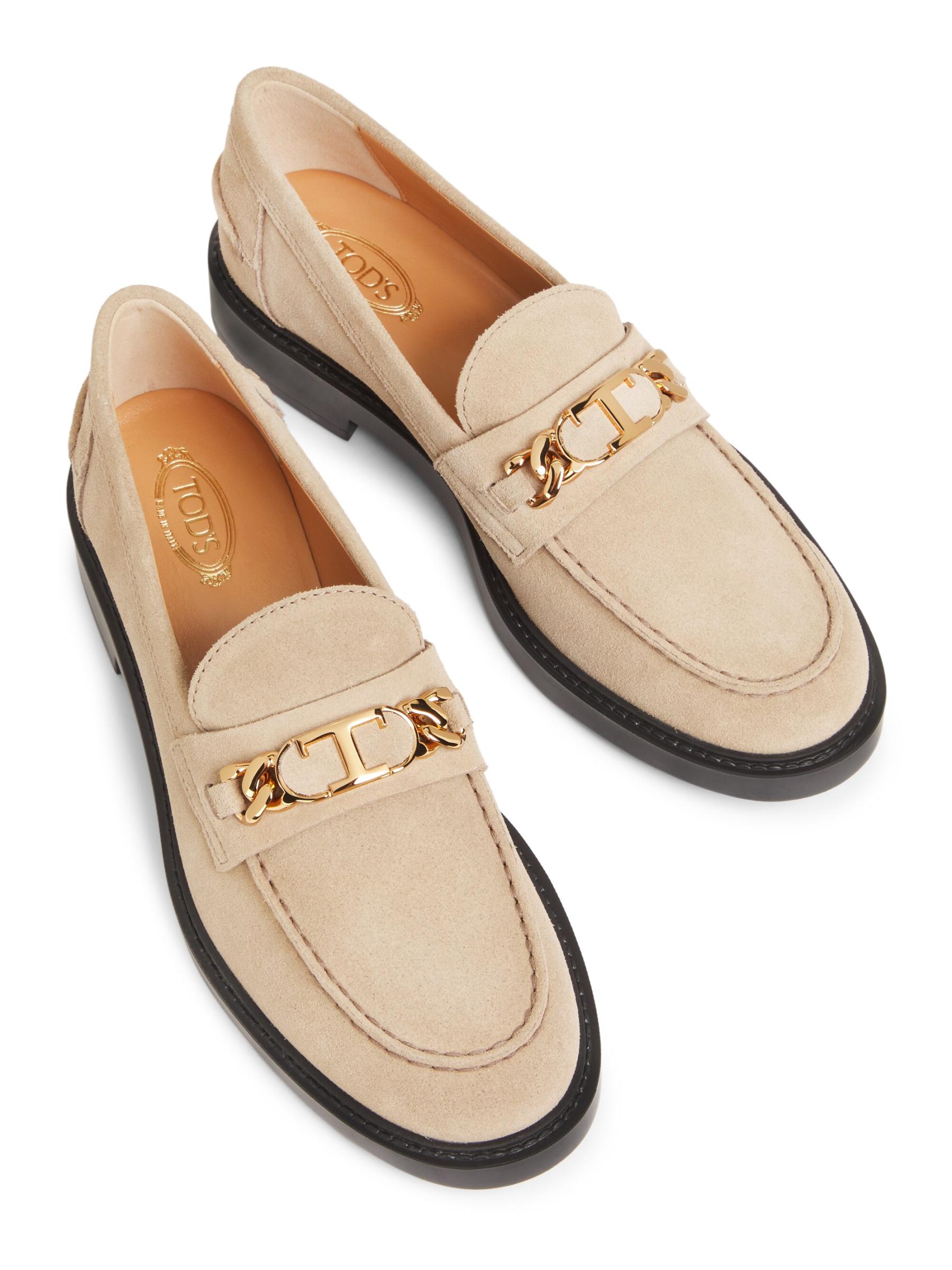 Shop Tod's - Gomma Basso Suede T Chain Loafers | Saks Fifth