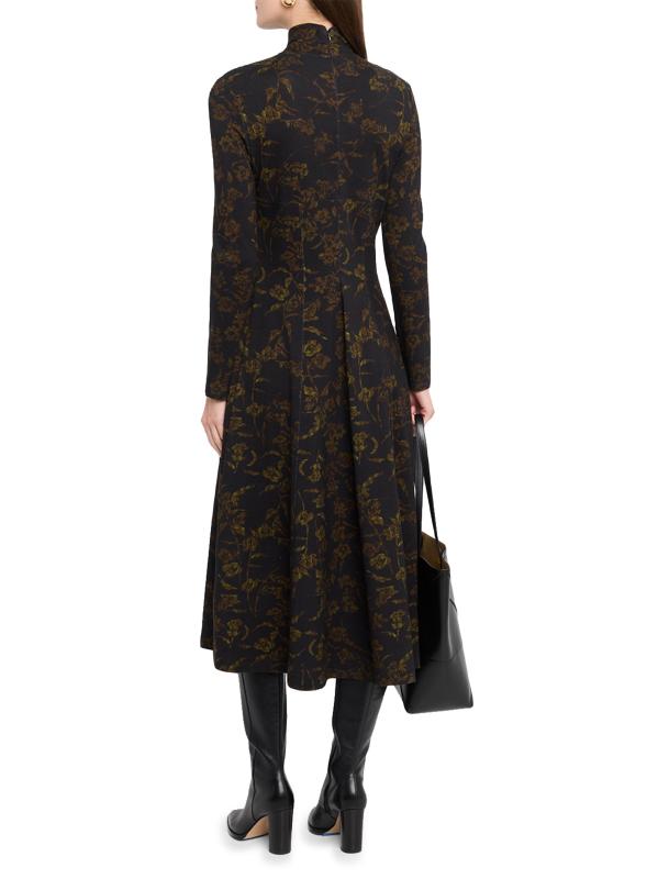 #3: فستان ثيا فلورال ماكسي - أسود + ذهبي