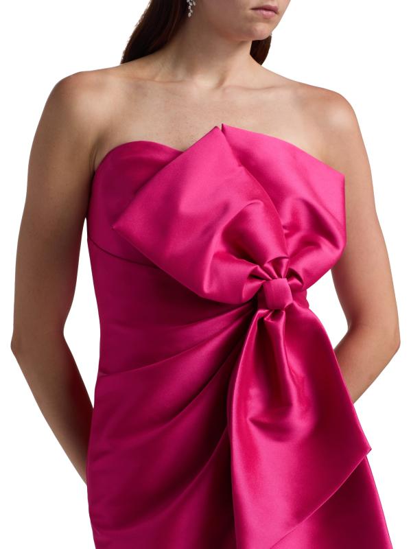 ☆BADGLEY MISCHKA☆ ストラップレス リボン ドレス Badgley Mischka - ストラップレスリボン付きカクテルドレス を