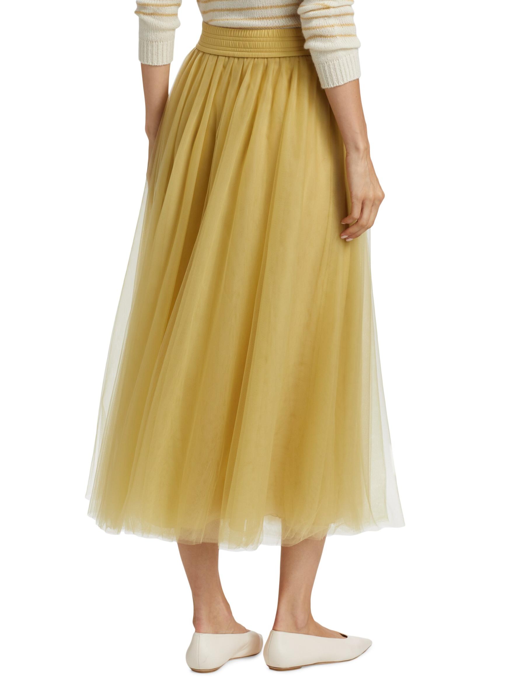 Shop Fabiana Filippi - Golden Tulle Maxi Skirt | Saks Fifth