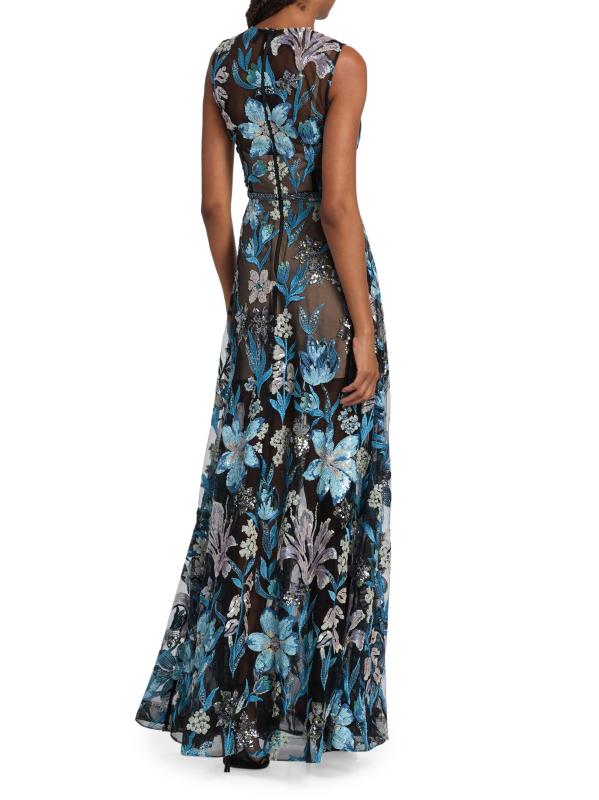 #4: فستان أرييل سيكوين مزين بالأزهار - بلو مالتي