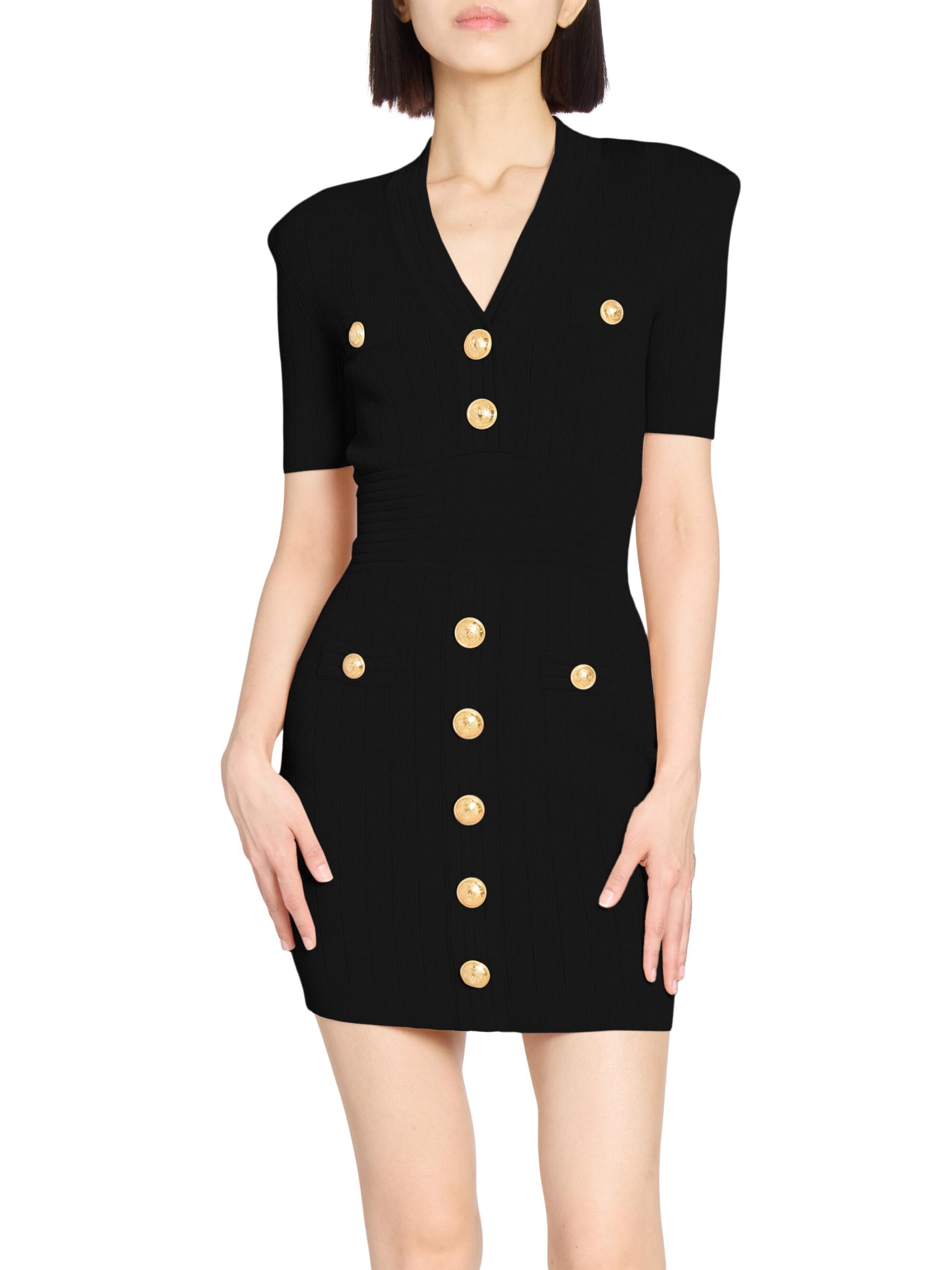 【BALMAIN】ボタン装飾ニットドレス（送料込み） Balmain ボタン ニットドレス | ニュートラル | FARFETCH JP