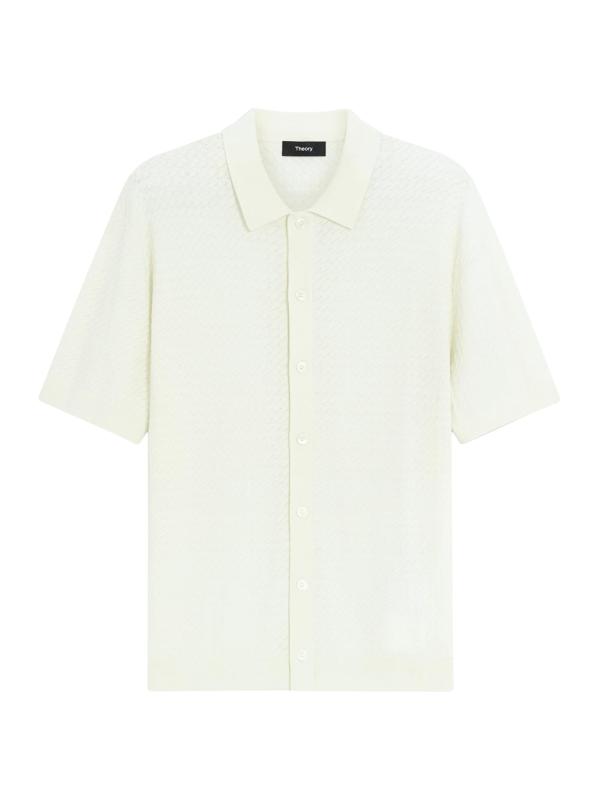 #1: قميص Cairn Tactile من القطن بأزرار أمامية - قشر البيض