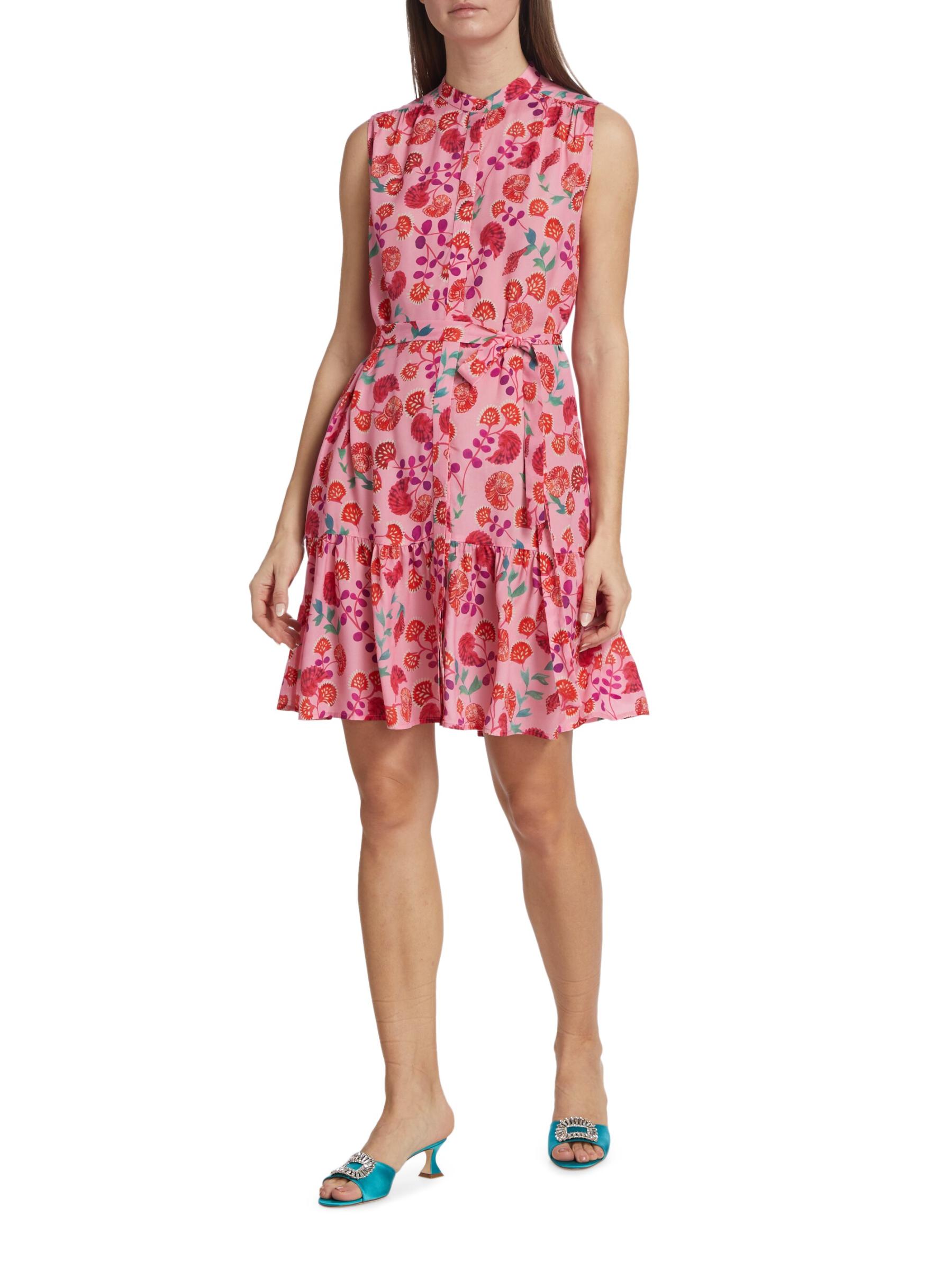 VIP【関税送料無料】希少 SALONI MULTICOLOR DRESS Shop Saloni - Tilly Belted Floral Minidress | Saks Fifth