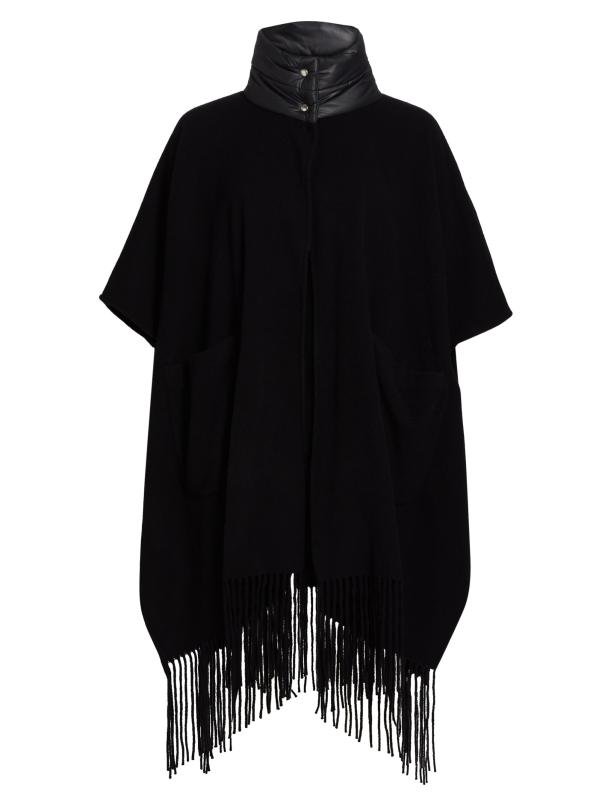 美品✨ARTISAN　ポンチョ　ケープ　2way　カシミヤ　ウール　ブラック ウールブレンドケープコート レディース フード付き グレー