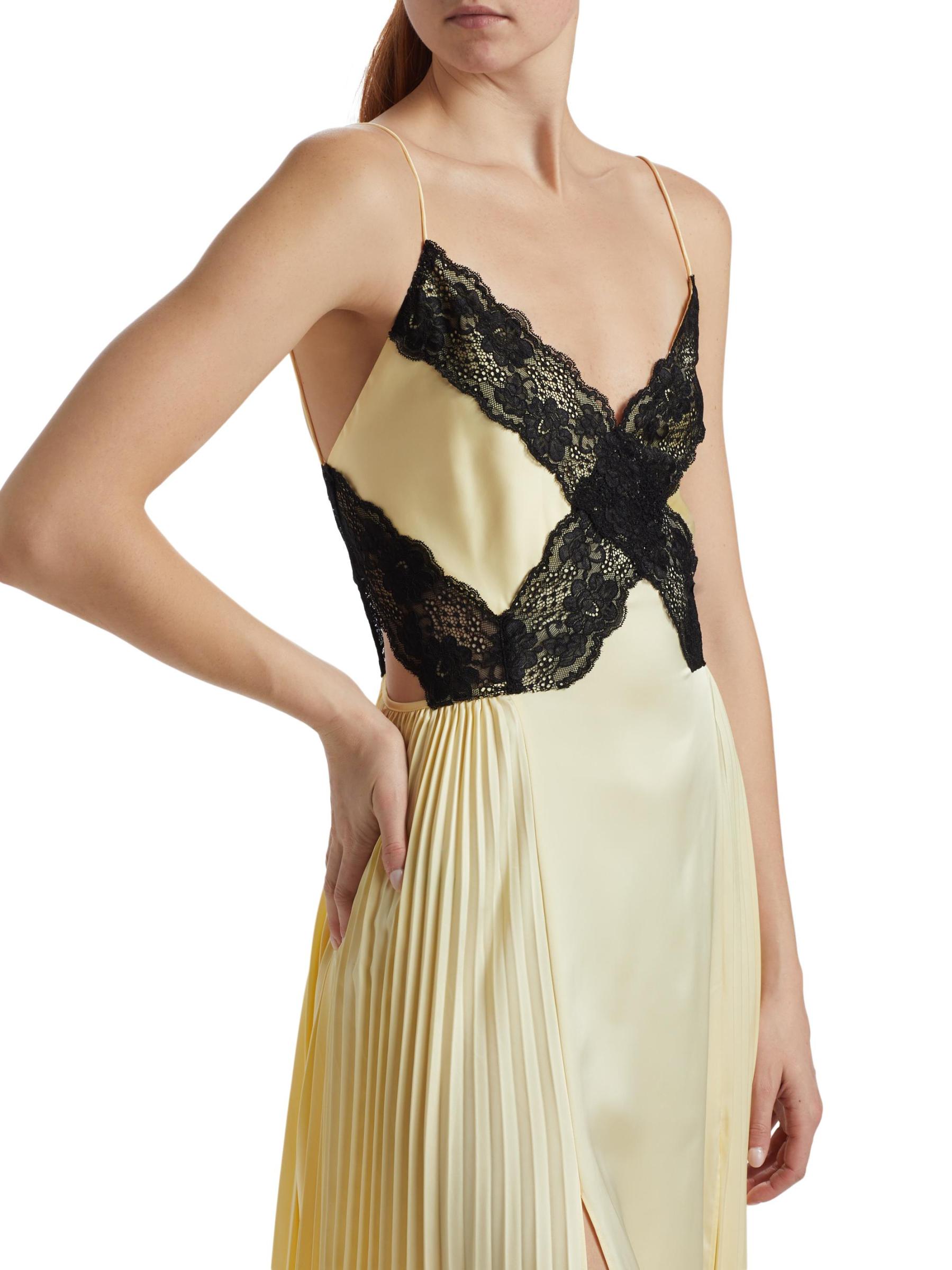 Self-Portrait - サテン・レース・マキシ・ドレス をオンライン