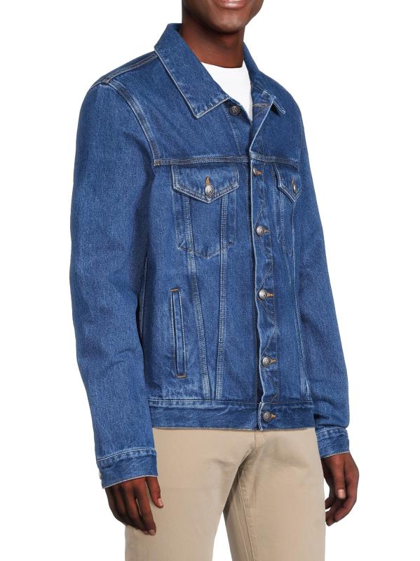 #3: جاكيت دينيم بشعار الماركة - أزرق فاتح