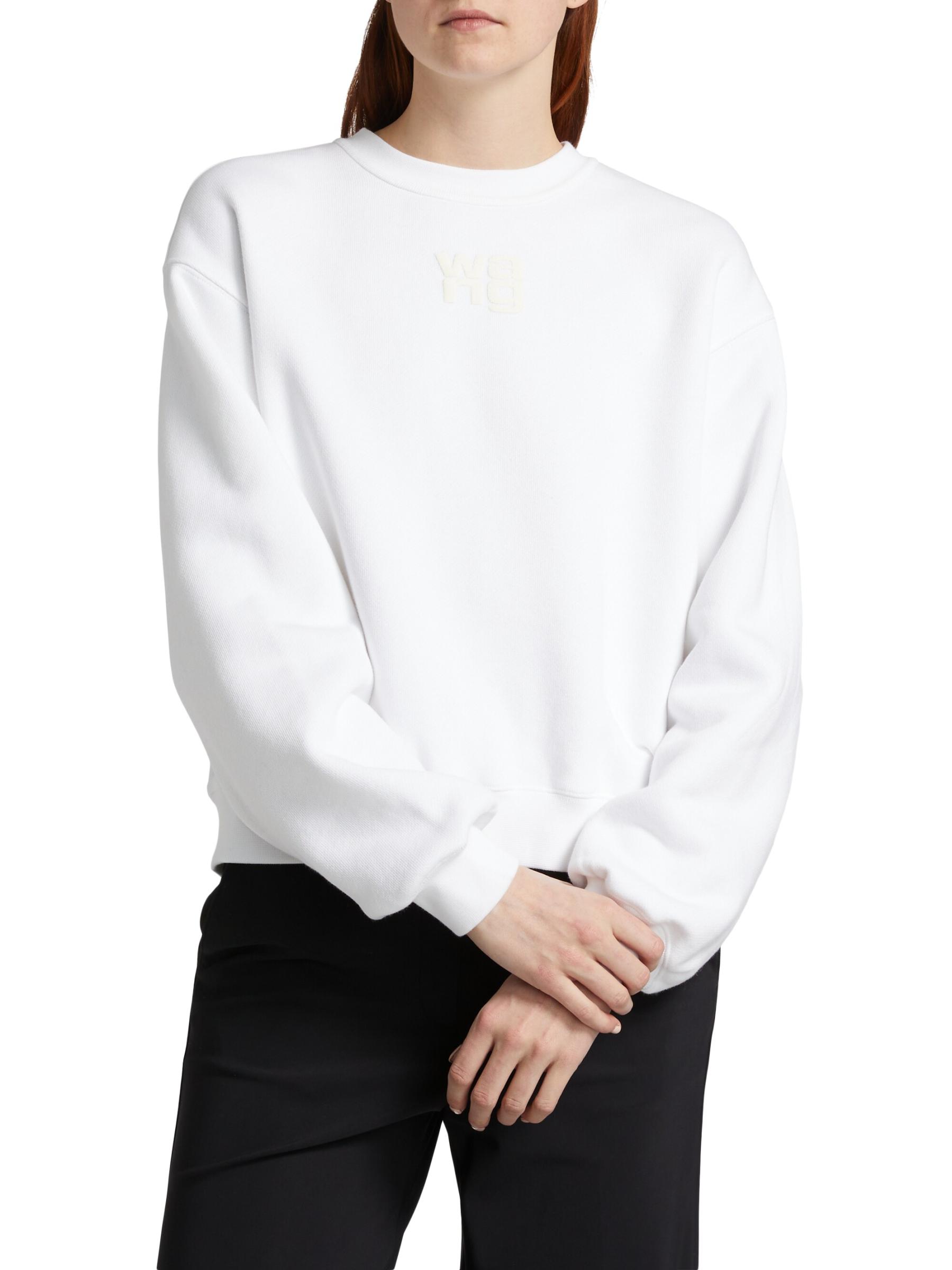 Hvit×zu コラボsweat ホワイト Shop Alexander Wang - Essential Terry Puff Logo Sweatshirt
