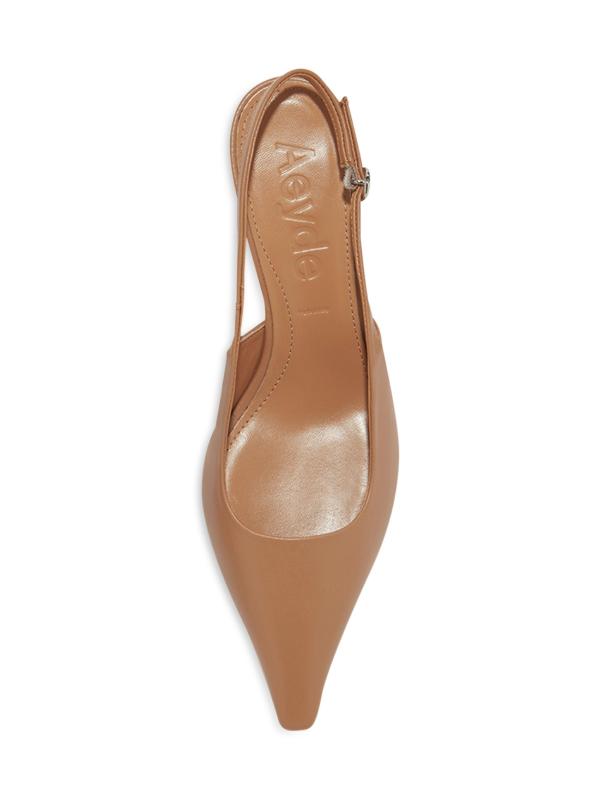 #5: حذاء سلينغ باك بكعب صغير بحجم 35 ملم من Catrina من الجلد - بيج