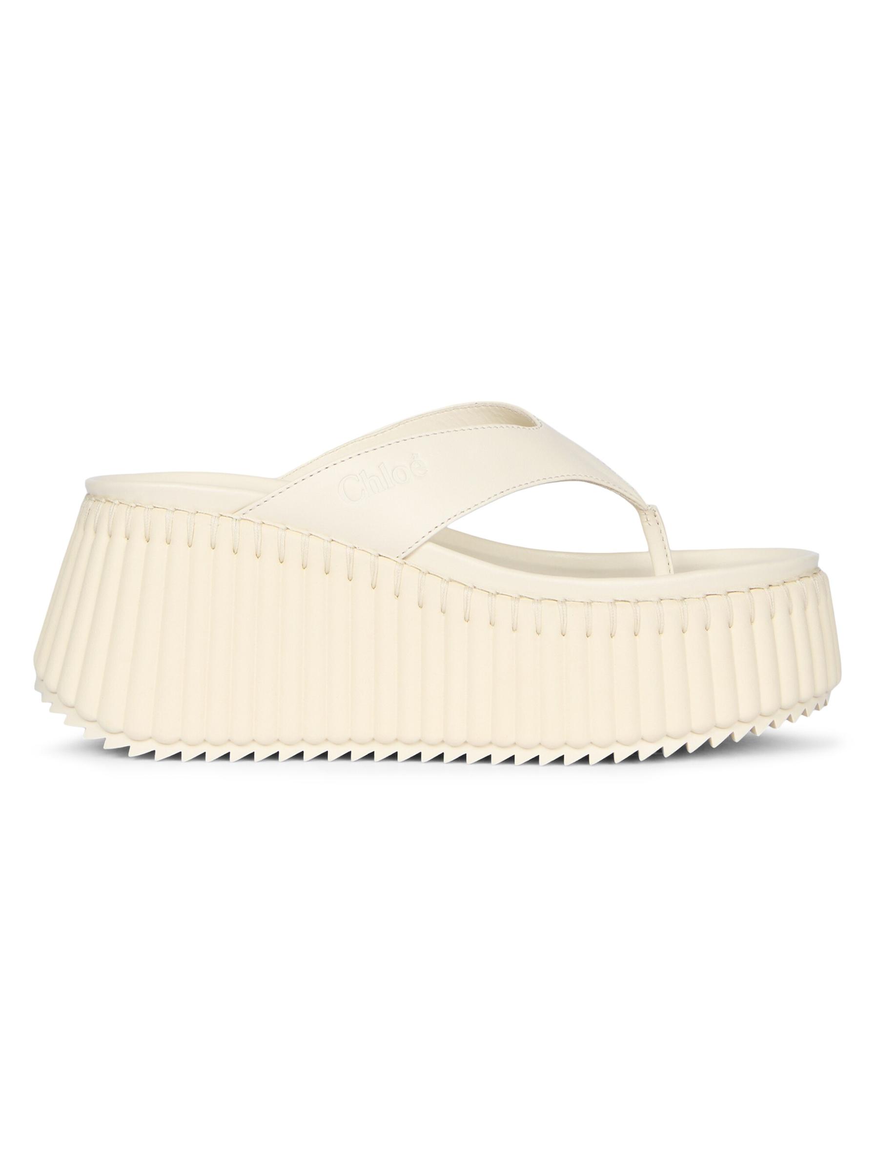 【Chloe】ナマ80レザーウェッジサンダル Chloé - ナマ・レザー ウェッジサンダル をオンライン購入