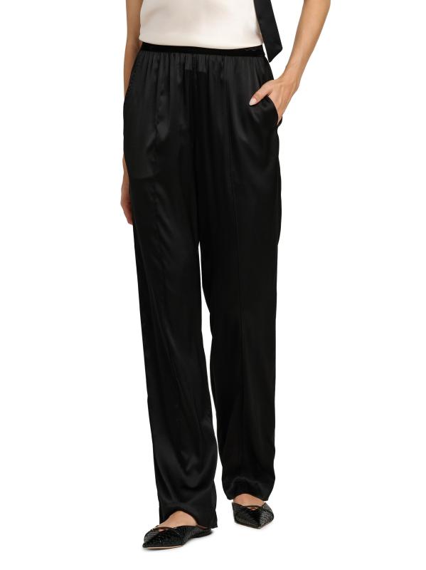 #2: بنطال بيجاما من الساتان الحريري القابل للتمدد - آنا بلاك