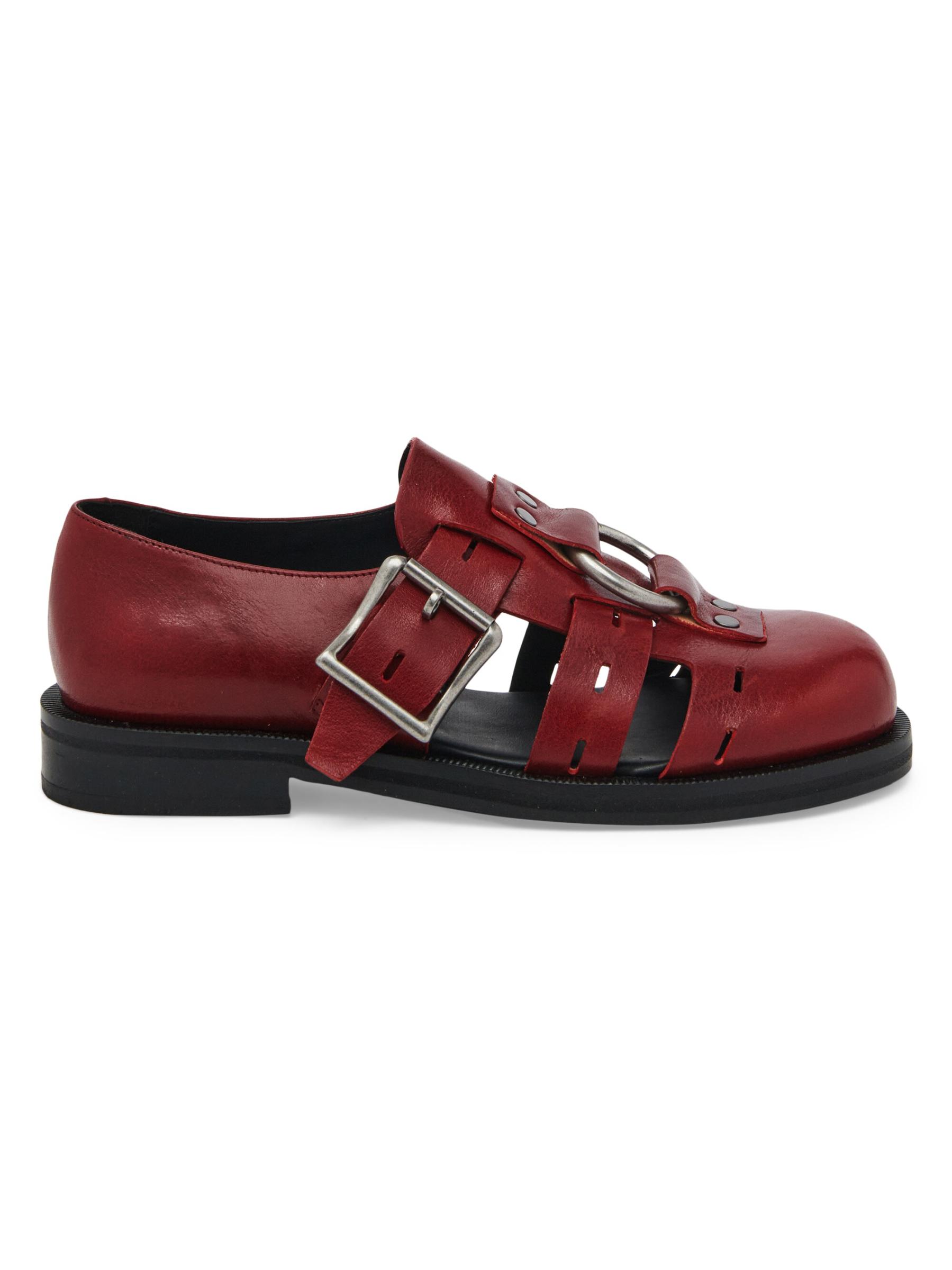 Shop Martine Rose - Bondage Belt Leather Sandals | Saks