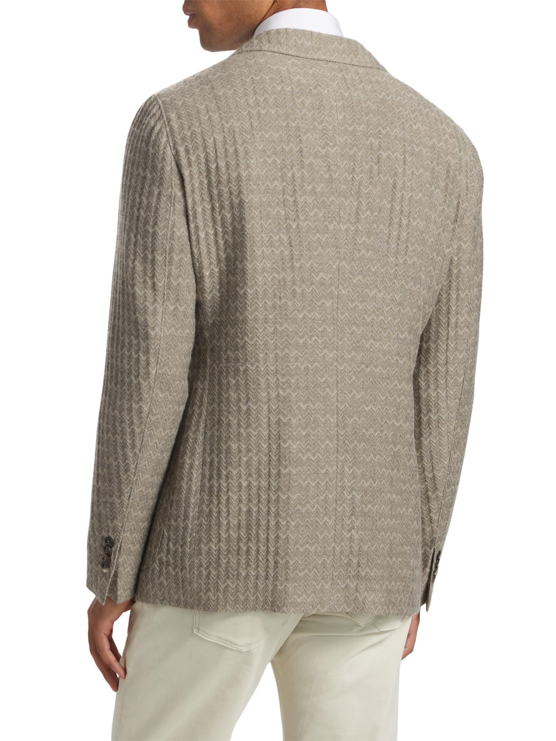 GIORGIO ARMANI アルマーニ カシミア シルク 42 ジャケット Giorgio Armani - シェブロン・カシミアシルク・アプトン