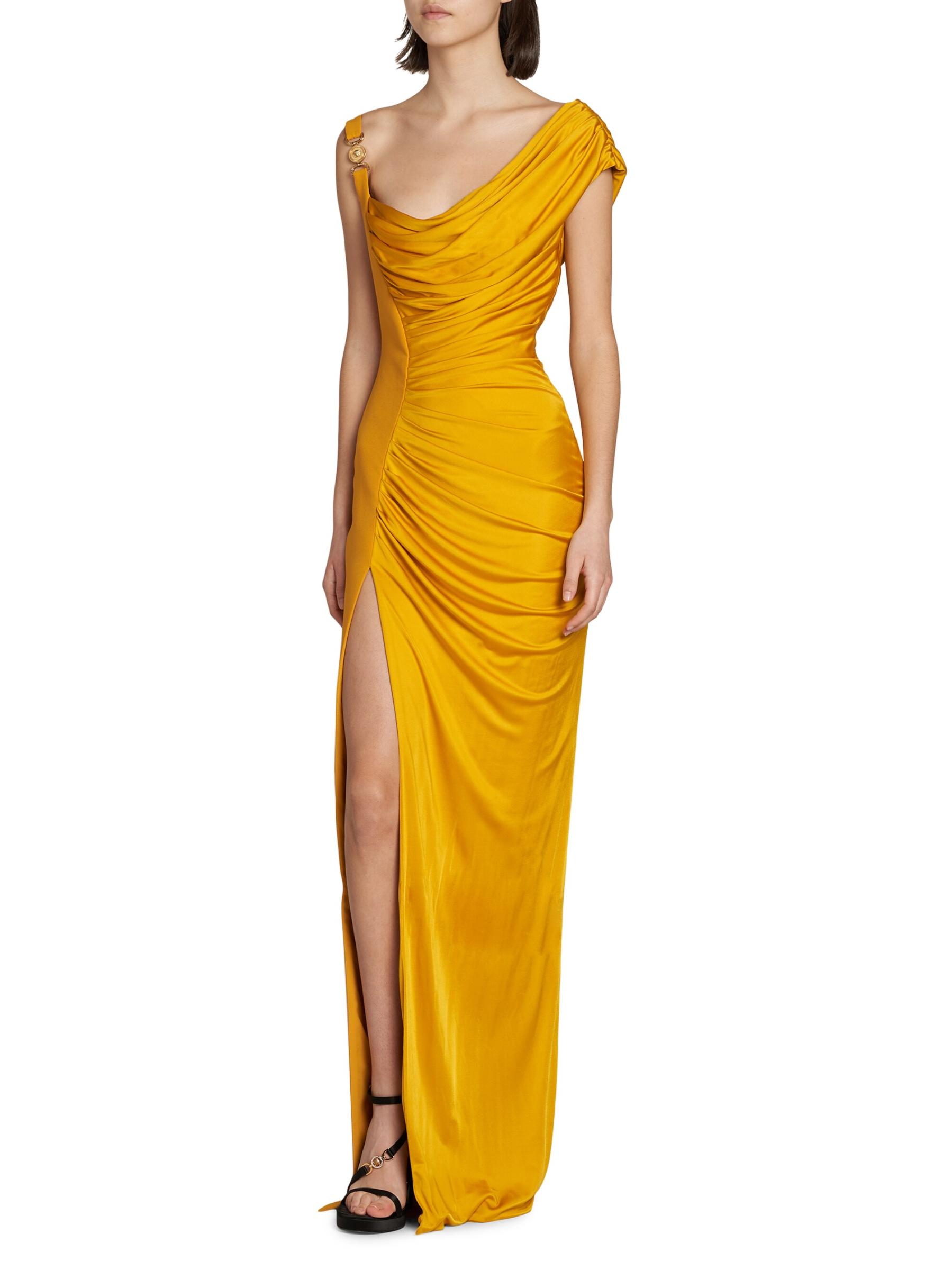 Shop Versace - Draped Liquid Jersey Gown | Saks Fifth Avenue